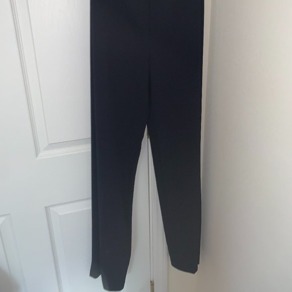 Francesca's Wide Leg Pant with Buttons Navy Blue - Picture 1 of 4